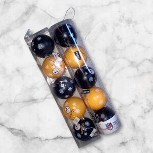 Pittsburgh Steelers Round Christmas Ornaments (10) Two Packs NEW